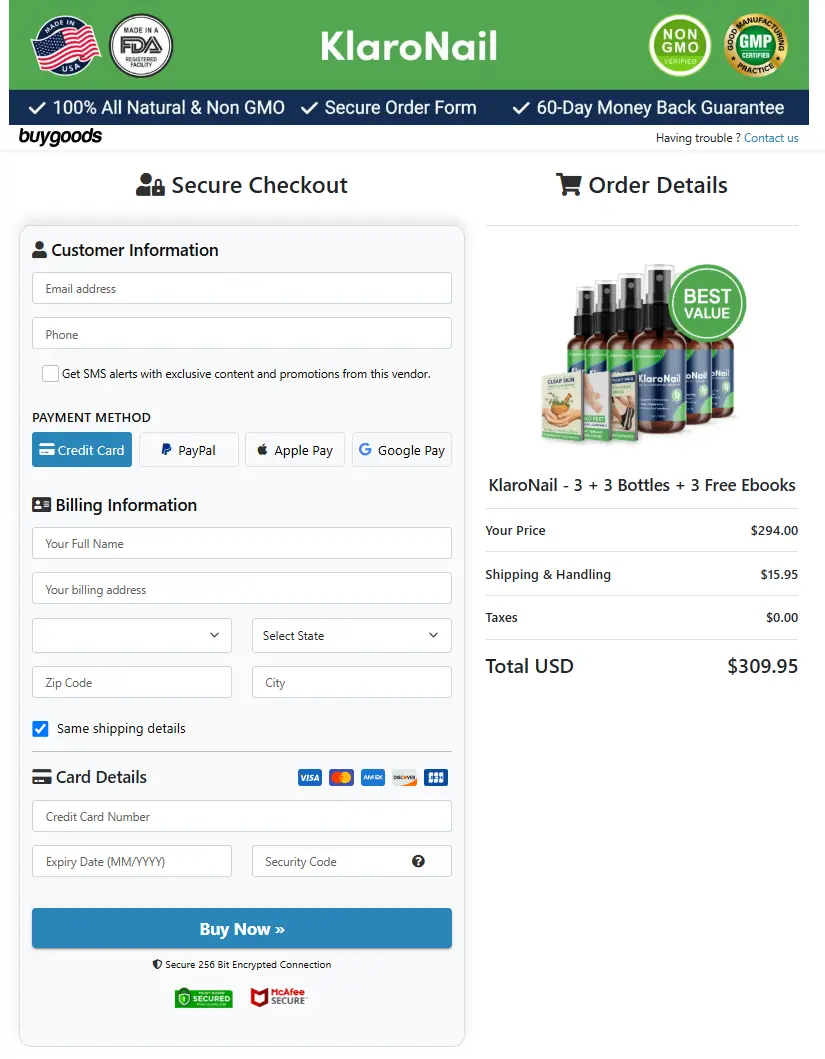 KlaroNail-order-page